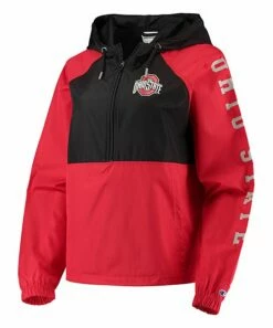 Buy 😍 Champion Ohio State Buckeyes Color Block Packable Hooded Half-Zip Jacket - 👩 Women ✨