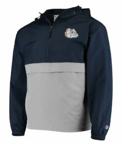 Best Pirce ✔️ Champion Gonzaga Bulldogs Color Block Packable Half-Zip Windbreaker - Men ✔️