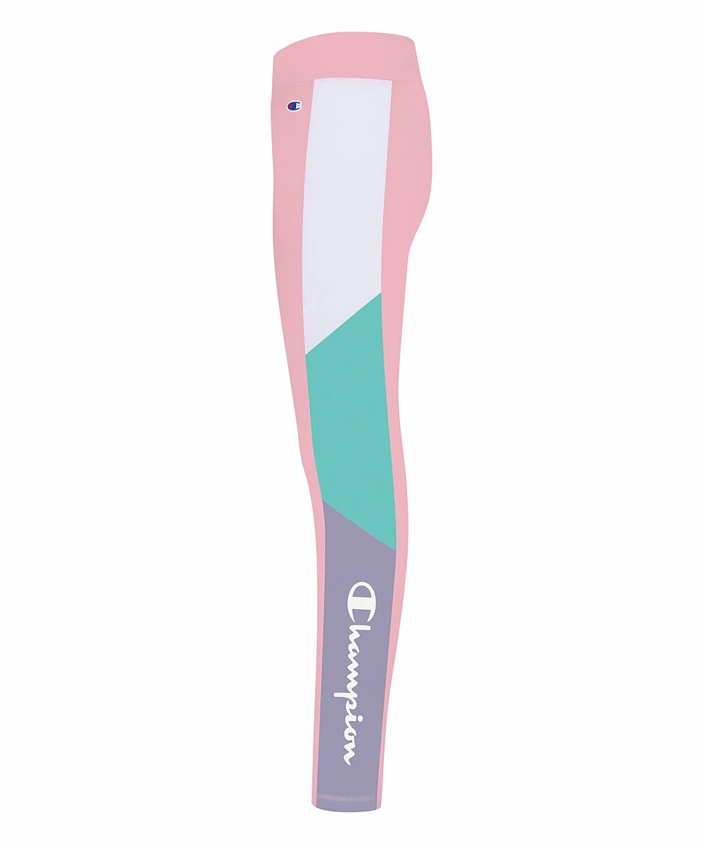 Discount π Champion Pink π¬ Candy & Aruba Blue 'Champion' Color-Block Leggings - π§ Girls π€© 2 Discount π Champion Pink π¬ Candy & Aruba Blue 'Champion' Color-Block Leggings - π§ Girls π€© - Image 2