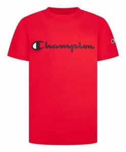 Deals ⭐ Champion Scarlet & Black Logo Tee - Boys 😉