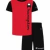 Brand new 😀 Champion Scarlet Logo Crewneck Tee & Black Shorts - Toddler & Boys ✨
