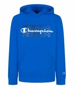 Brand new 😀 Champion Bozetto Blue & White French Terry Script Hoodie - Boys 😀