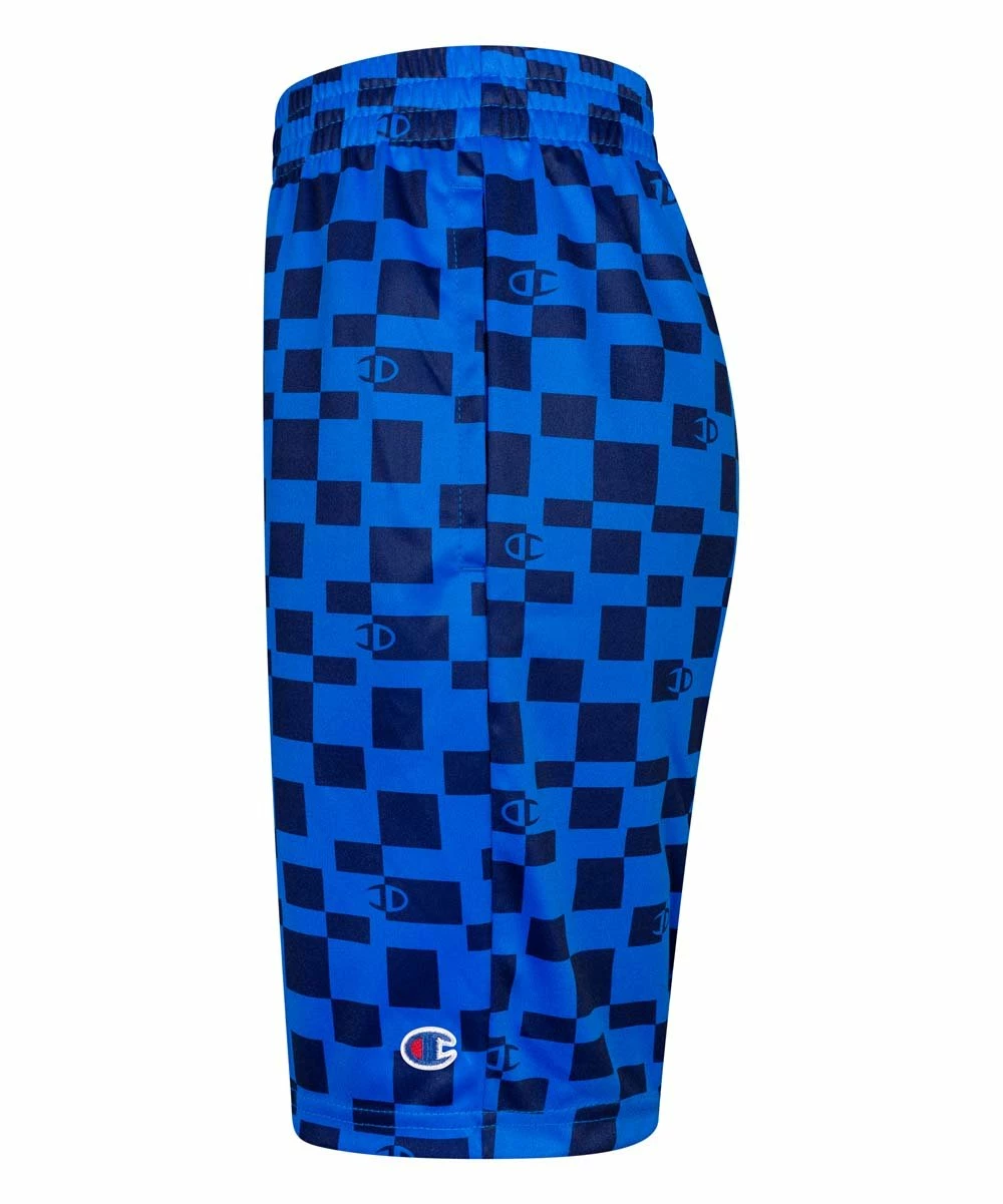 Discount π Champion Bozetto Blue & Navy Checker Interlock Shorts - Boys π 2 Discount π Champion Bozetto Blue & Navy Checker Interlock Shorts - Boys π - Image 2