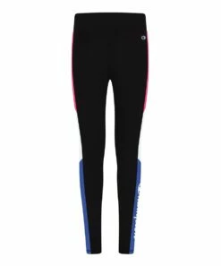 Coupon 😀 Champion Black & Knockout Pink Color Block Logo Leggings - 👧 Girls 🌟