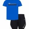 Top 10 🔔 Champion Bozetto Blue Sunrise Script Short-Sleeve Tee & Black Shorts - Toddler & Boys ✨