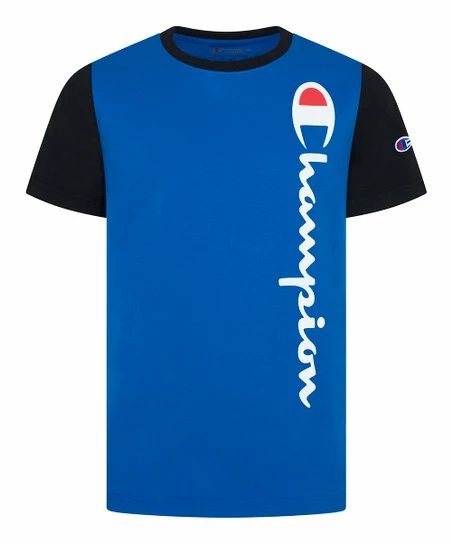 Best Sale β€οΈ Champion Bozetto Blue & Black Color Block Logo Tee - Boys π 1 Best Sale β€οΈ Champion Bozetto Blue & Black Color Block Logo Tee - Boys π