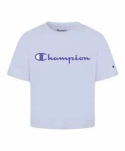 New ⭐ Champion Urban Lilac Logo Boxy Tee - 👧 Girls 👏