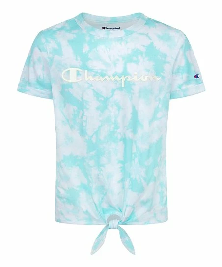 Deals π Champion Aruba Blue Tie-Dye Tie-Front Tee - π§ Girls π€© 1 Deals π Champion Aruba Blue Tie-Dye Tie-Front Tee - π§ Girls π€©