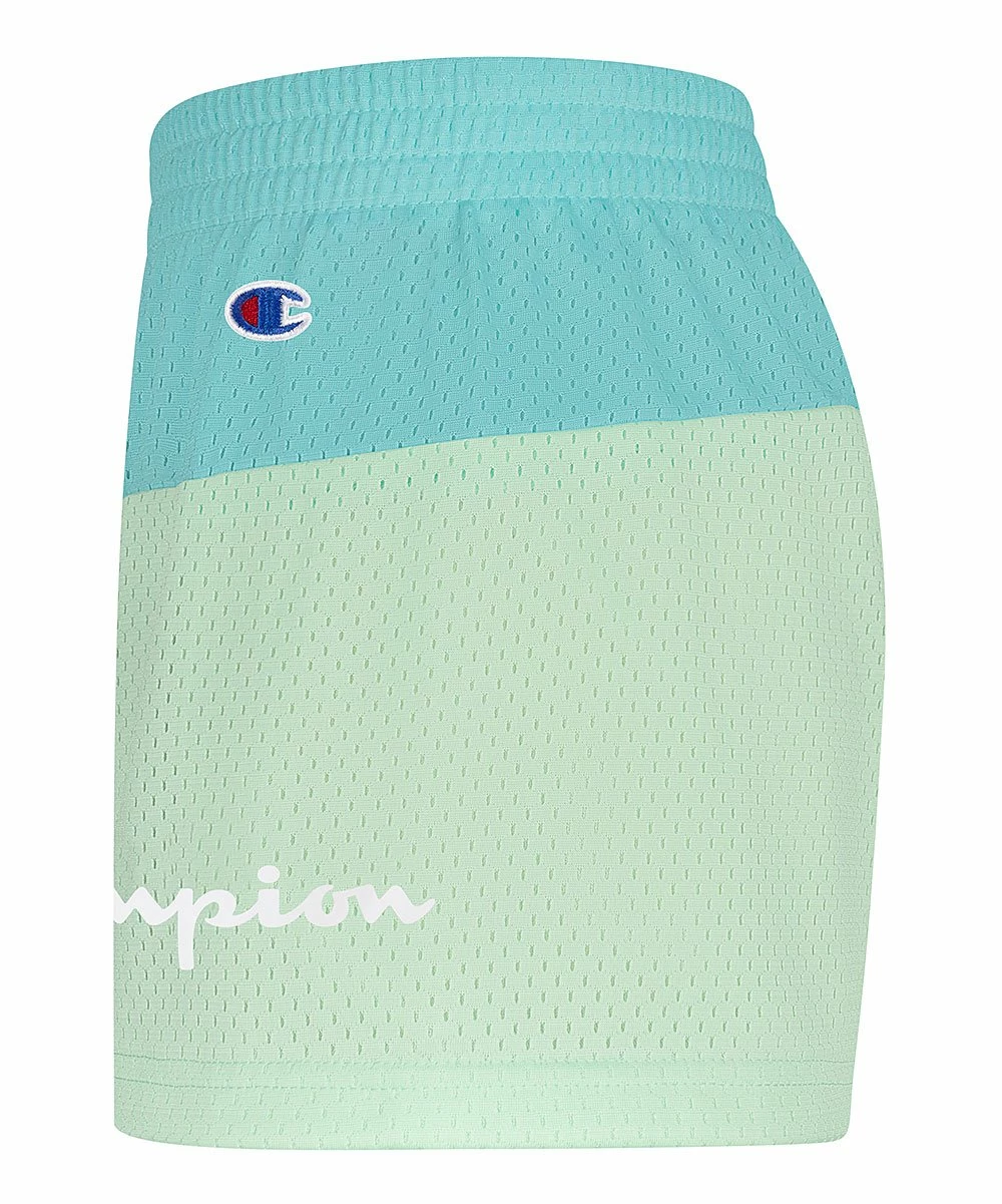 Best Sale β Champion Mint & Aruba Blue Logo Color Block Mesh Shorts - π§ Girls β 2 Best Sale β Champion Mint & Aruba Blue Logo Color Block Mesh Shorts - π§ Girls β - Image 2