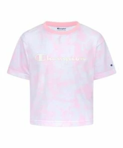 Deals 🤩 Champion Pink 🍬 Candy Tie-Dye Boxy Tee - 👧 Girls 🧨