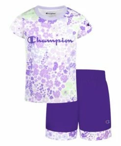 Best reviews of 😉 Champion Urban Lilac Floral Tee & Purple Color Block Shorts - Toddler & 👧 Girls 💯