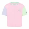 Best Pirce 🤩 Champion Pink 🍬 Candy & Mint Color-Block Logo Boxy Tee - 👧 Girls ⭐