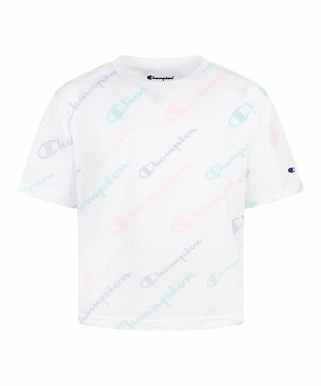 Hot Sale β Champion White & Blue Logo Boxy Tee - π§ Girls 𧨠1 Hot Sale β Champion White & Blue Logo Boxy Tee - π§ Girls π§¨