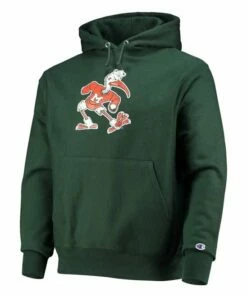 Outlet ⭐ Champion Miami Hurricanes Vault Logo Reverse-Weave Hoodie - Men 🤩