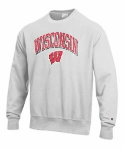 Top 10 😀 Champion Wisconsin Badgers Arch Reverse-Weave Sweatshirt - Men 🧨