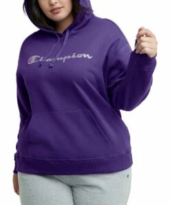 Best Pirce 🧨 Champion Rich Purple Powerblend Logo Hoodie - Plus 💯