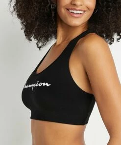 Best Pirce 😍 Champion Black The Authentic Logo Sports Bra 🌟 -Champion Sales zu102022804 alt 3 tm1655917912