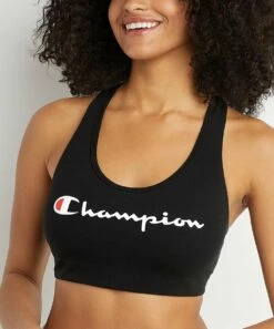 Best Pirce π Champion Black The Authentic Logo Sports Bra π