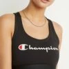 New 🔥 Champion Black The Absolute Logo Sports Bra - Plus Too 🔔
