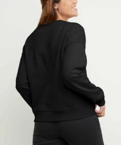 Top 10 🎁 Champion Black Powerblend Crewneck Sweatshirt - 👩 Women 🎉 -Champion Sales zu102028096 alt 3 tm1663088285