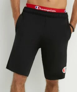 Best Sale 😉 Champion Black Logo Jersey 9'' Shorts - Men 🧨