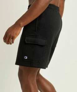 Deals 🥰 Champion Black 8'' Powerblend Cargo Shorts - Men 🧨 -Champion Sales zu102037830 alt 2 tm1655987885