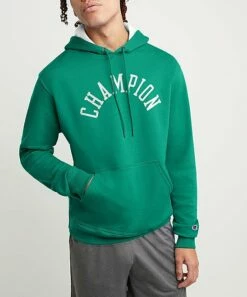 Best Pirce π Champion Green Vine & White Powerblend Hoodie - Men π―