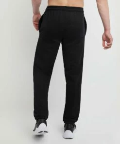 Best Pirce ⌛ Champion Black Logo Relaxed-Hem Powerblend Sweatpants - Men 🔔 -Champion Sales zu102045005 alt 2 tm1655987885