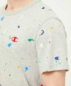 Cheapest 🎁 Champion Paint Splatter Oxford Grey Paint Splatter Tee - Men 😍 -Champion Sales zu102045009 alt 2 tm1657733502