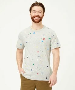 Cheapest 🎁 Champion Paint Splatter Oxford Grey Paint Splatter Tee - Men 😍