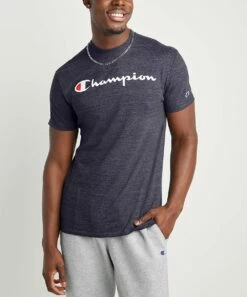 Brand new 👏 Champion Navy Heather Powerblend Crewneck Tee - Men 🔥