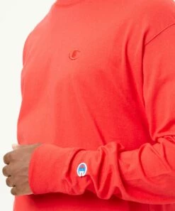 Hot Sale 🤩 Champion Scarlet Logo Classic Long-Sleeve Tee - Men 😉 -Champion Sales zu102045053 alt 2 tm1661298912