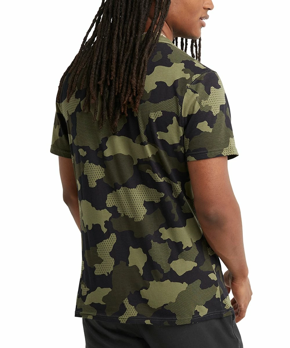 Hot Sale π Champion Olive & Brown Camo Mesh 'Champion' Crewneck Tee - Men π 3 Hot Sale π Champion Olive & Brown Camo Mesh 'Champion' Crewneck Tee - Men π - Image 3