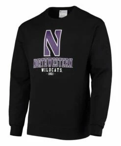 New π₯ Champion Northwestern Wildcats Team Stack Powerblend Sweatshirt - Men π