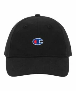 Coupon 😀 Champion Black Adjustable ⚾ Baseball Cap ✔️