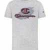 Outlet 🔥 Champion Oxford Heather & Red Streaks Logo Tee - Boys 🛒