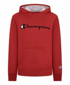 Top 10 ✨ Champion New Red Logo Script Hoodie - Boys 🔥