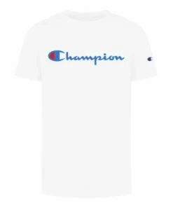Cheapest 🛒 Champion White 'Champion' Script Screen-Print Crewneck Tee - Boys 🛒