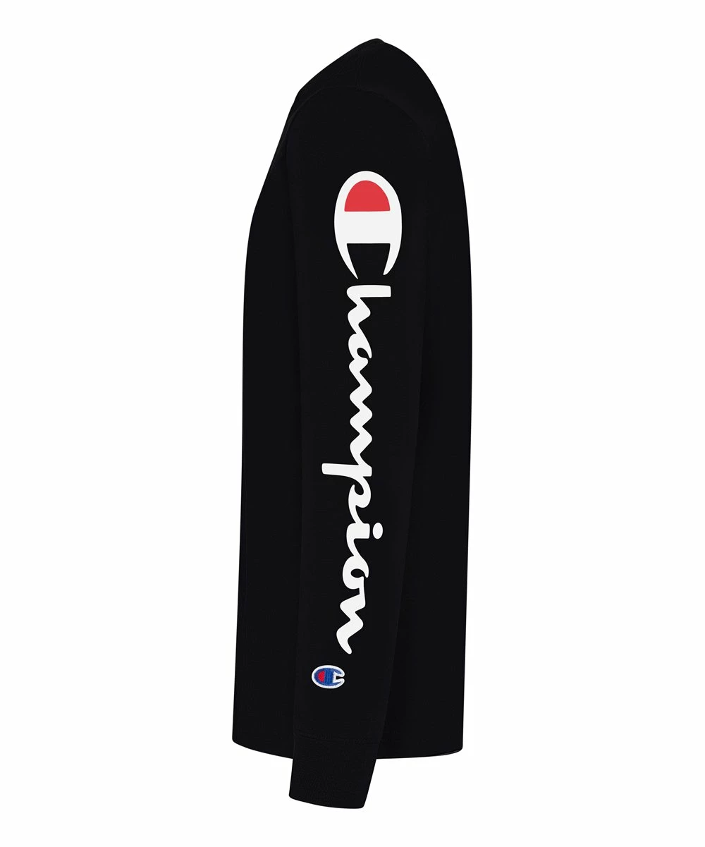 Deals π Champion Black Logo Long-Sleeve Tee - Boys π 2 Deals π Champion Black Logo Long-Sleeve Tee - Boys π - Image 2