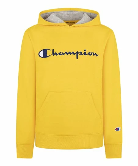 Hot Sale π Champion Team Gold & Navy Embroidered Script Logo Hoodie - Boys π₯° 1 Hot Sale π Champion Team Gold & Navy Embroidered Script Logo Hoodie - Boys π₯°