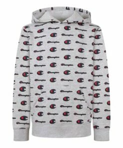 Flash Sale 🧨 Champion Oxford Heather All-Over Logo Script Hoodie - Boys ✔️