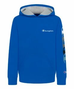 Coupon ⌛ Champion Bozetto Blue Multicolor C Rings Fleece Hoodie - Boys ❤️