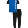 Coupon 🛒 Champion Bozetto Blue Color Block 'Champion' Crewneck Tee & Fleece Joggers - Toddler & Boys 🔔