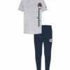 Flash Sale 😉 Champion Oxford Heather Script Logo Tee & Navy Joggers - Toddler & Boys 🧨