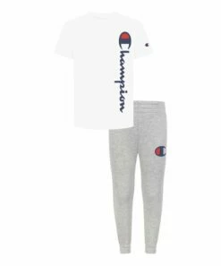 Discount 🥰 Champion White 'Champion' Essential Signature Tee & Oxford Heather Joggers - Toddler & Boys ⌛