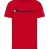 Budget 👏 Champion New Ripe Red Screen-Print Script Crewneck Tee - Boys 👏