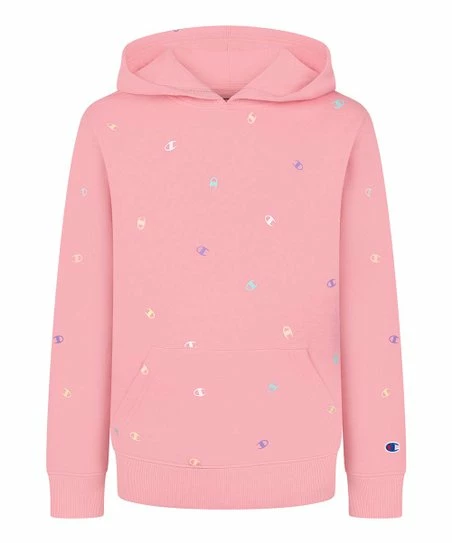 Deals π Champion Guava Pink Multicolor Tossed C Logo AOP Fleece Hoodie - π§ Girls π₯ 1 Deals π Champion Guava Pink Multicolor Tossed C Logo AOP Fleece Hoodie - π§ Girls π₯