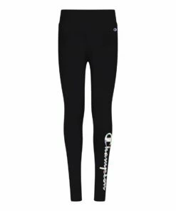 Wholesale 😀 Champion Black & Lime Stripe Logo Leggings - 👧 Girls ✔️
