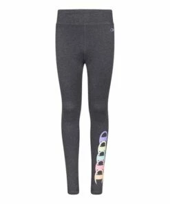 Deals ❤️ Champion Granite Heather & Pastel Overlapping Logo Leggings - 👧 Girls ❤️