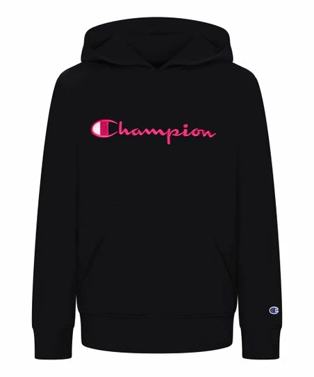 Discount π₯° Champion Black 'Champion' Script Fleece Hoodie - π§ Girls π 1 Discount π₯° Champion Black 'Champion' Script Fleece Hoodie - π§ Girls π